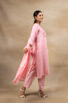 Peach Cotton Readymade Suit And Pant With Cotton Dupatta