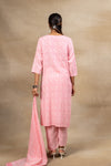 Peach Cotton Readymade Suit And Pant With Cotton Dupatta