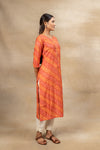 Red Bandhini Printed Muslin Readymade Long Kurta