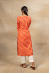 Red Bandhini Printed Muslin Readymade Long Kurta