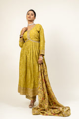 Dolna Embroidered Readymade Suit With Organza Dupatta