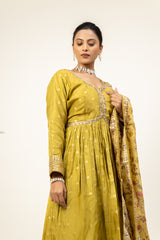 Dolna Embroidered Readymade Suit With Organza Dupatta