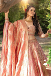 Glow Different In Gajari Lehenga Set With Tissue Dupatta & Readymade Blouse