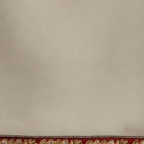 White Georgette Embroidered Saree - Unstitched Blouse Fabric