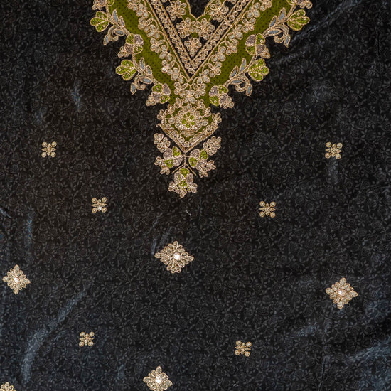 UN8807-RTC-540752 Black Mehandi Top fabric swatch