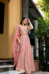 Gajari Zari, Sequence Georgette Lehenga Set With Net Dupatta & Readymade Blouse