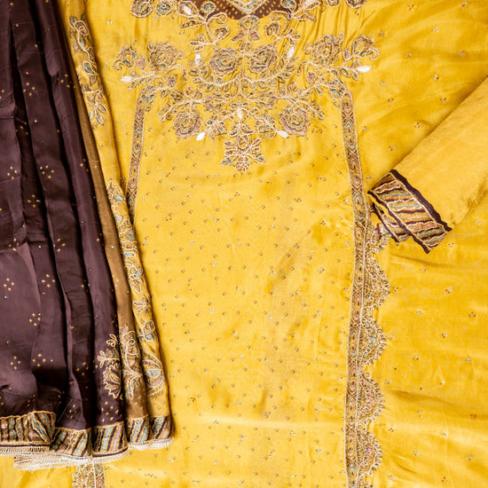 UN8894-KE-540822 Mustard Unstitched Suit