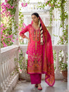 Magenta Crepe Unstitched Suit - styled look
