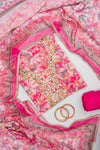 Pink Crepe Unstitched Salwar Suit - Hero