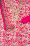 Pink Crepe Unstitched Salwar Suit - Mood