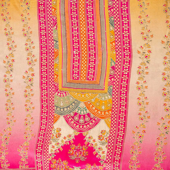 Tussar Rani Crepe Unstitched Suit - dupatta detail