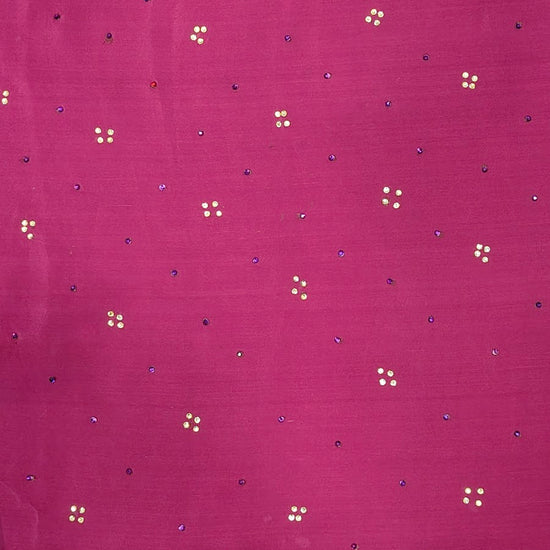 Magenta Dola Embroidered Saree - Unstitched Blouse Fabric