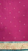 Magenta Dola Embroidered Saree - Unstitched Blouse Fabric