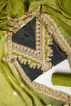 UN8807-RTC-540752 Black Mehandi Unstitched Suit embroidery detail