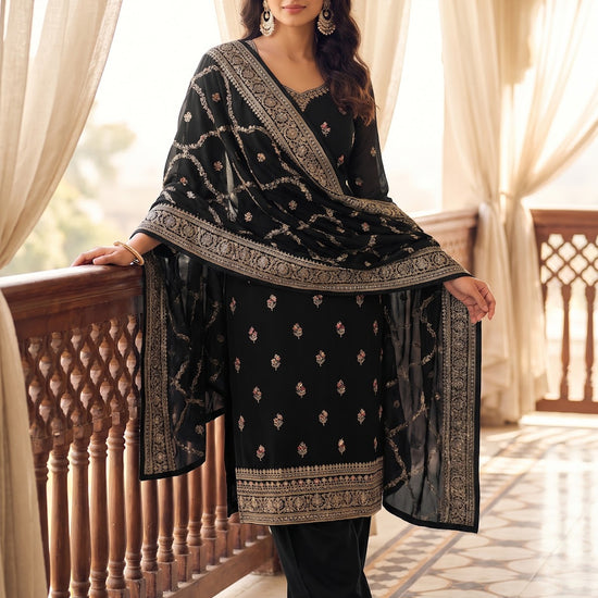 UN9034-RTC-551511 Black Unstitched Suit styled look