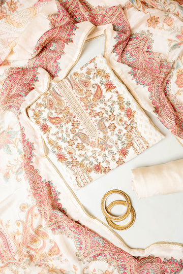 Off White Crepe Unstitched Suit - styled flat lay