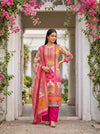 Tussar Rani Crepe Unstitched Suit - styled look