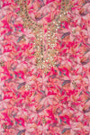 Pink Crepe Unstitched Salwar Suit - Closeup