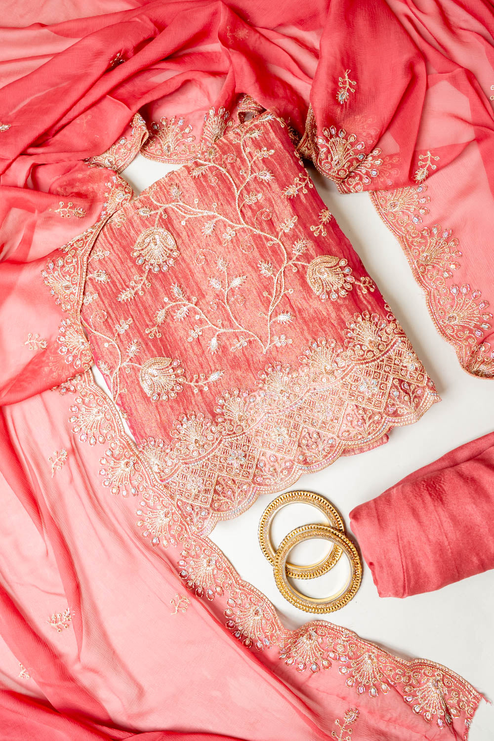 UN8820-RTC-540752 Gajari Unstitched Suit embroidery detail