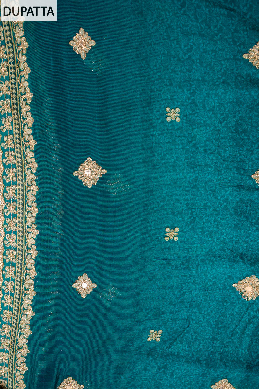 UN8807-RTC-540752 Black Rama Dupatta fabric swatch