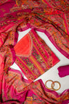 Magenta Crepe Unstitched Suit - styled flat lay
