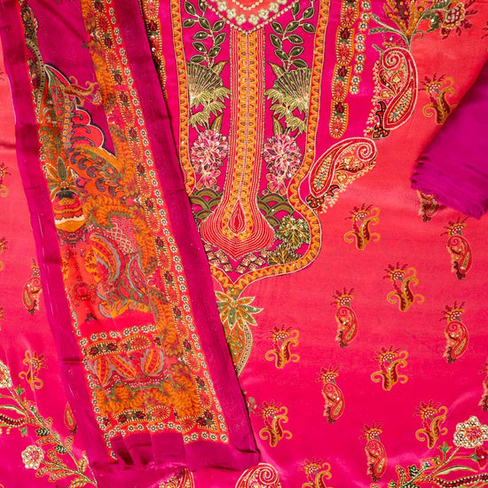 Magenta Crepe Unstitched Suit - flat lay detail