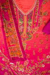 Magenta Crepe Unstitched Suit - flat lay detail