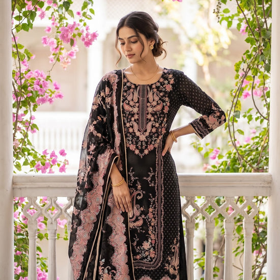 UN8814-RTC-540752 Black Unstitched Suit styled look
