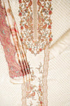 Off White Crepe Unstitched Suit - flat lay with dupatta