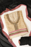 Ivory Chinon Semi Stitched Salwar Suit With Dupatta