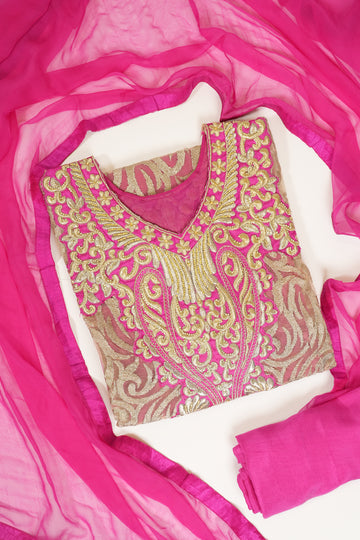 Rani Net Georgette Semi Stitched Salwar Suit With Dupatta