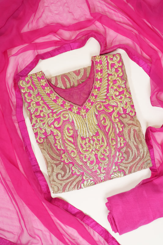 Rani Net Georgette Semi Stitched Salwar Suit With Dupatta