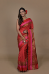 Maroon Banarasi Handloom Woven Zari Saree With Unstitched Blouse