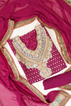 Magenta Georgette Semi Stitched Salwar Suit With Dupatta