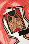 Black Georgette Semi Stitched Salwar Suit With Dupatta
