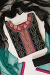 Black Georgette Semi Stitched Salwar Suit With Dupatta