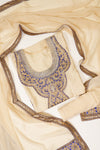 White Georgette Semi Stitched Salwar Suit With Dupatta