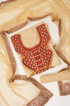 Tussar Georgette Semi Stitched Salwar Suit With Dupatta