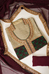 Assorted Crepe Semi Stitched Salwar Suit With Dupatta