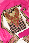 Black Upada Silk Semi Stitched Salwar Suit With Dupatta