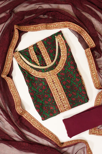 Assorted Georgette Semi Stitched Salwar Suit With Dupatta