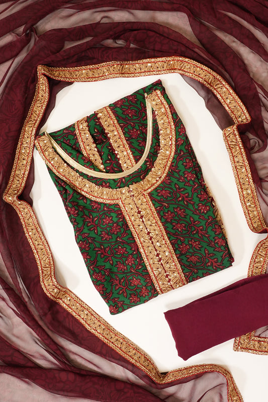 Assorted Georgette Semi Stitched Salwar Suit With Dupatta