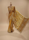 Mustard Gajji Silk Saree With Unstitched Blouse