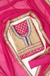 Gajari Khaddi Georgette Semi Stitched Salwar Suit With Dupatta
