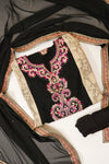Black Georgette Semi Stitched Suit Salwar With Dupatta