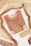 Tussar Jacquard Crepe Semi Stitched Salwar Suit With Dupatta