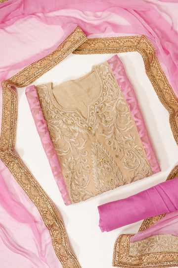 Tussar Georgette Semi Stitched Salwar Suit With Dupatta