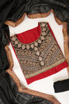 Maroon Georgette Semi Stitched Salwar Suit With Dupatta