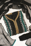 Black Georgette Semi Stitched Salwar Suit With Dupatta