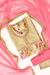 Tussar Semi Stitched Suit Salwar With Dupatta